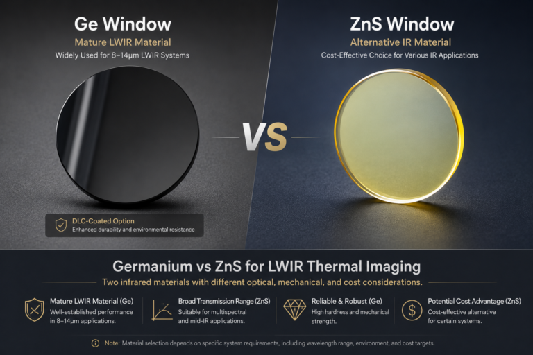 Germanium vs ZnS infrared window materials for LWIR thermal imaging systems