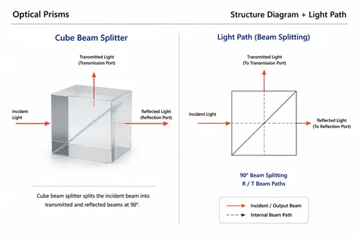 Cube Beam Splitter Structure Diagram