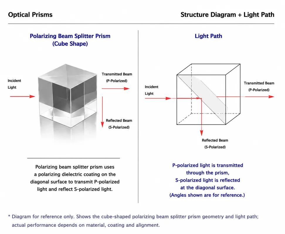 Polarizing Beam Splitter Prism Structure Diagram