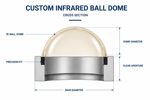 Custom Infrared Optical Dome Cross-Section Diagram
