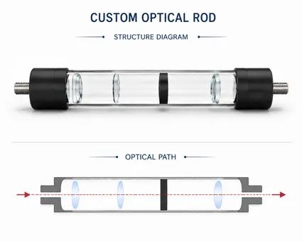 Custom Optical Rod Structure Diagram and Optical Path