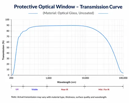 Protective Optical Window Transmission Curve
