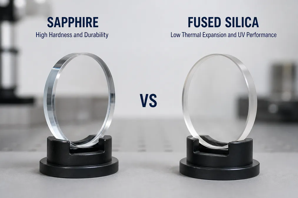 Sapphire vs Fused Silica Optical Windows Illustrative comparison of sapphire and fused silica optical windows