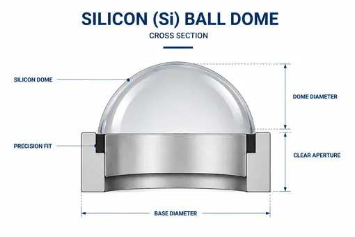 Silicon Optical Dome Cross-Section Diagram