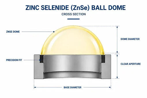 Zinc Selenide Optical Dome Cross-Section Diagram