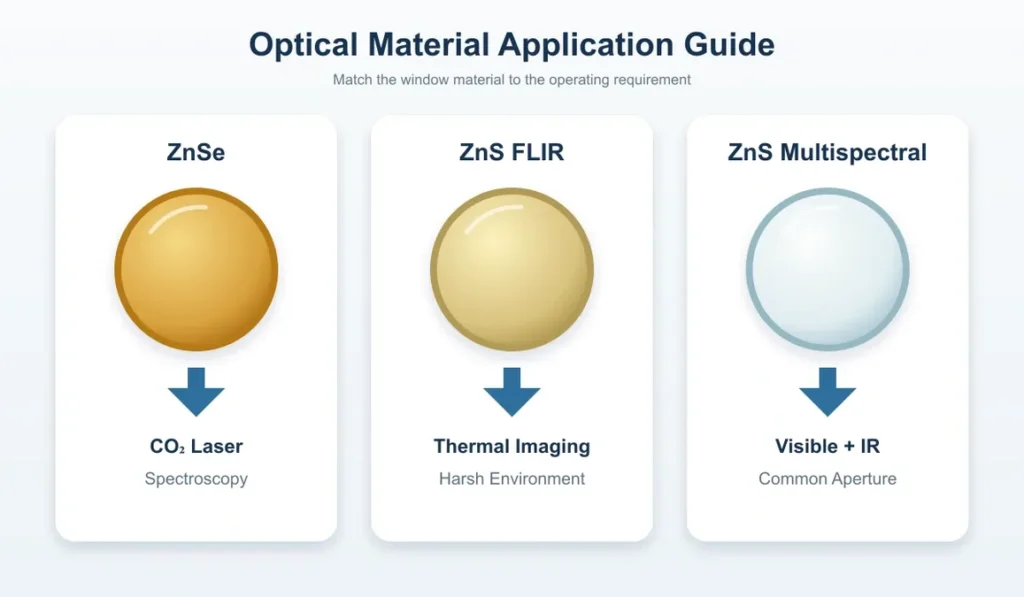 znse zns infrared window application selection