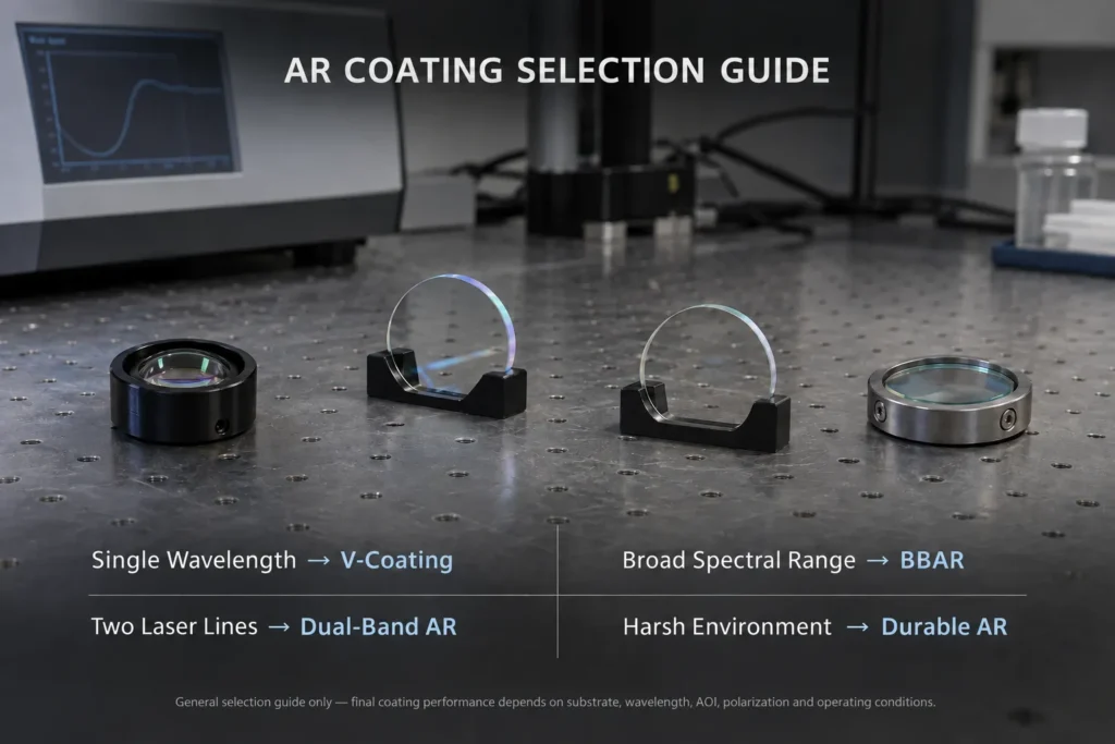 AR coating selection for optical components