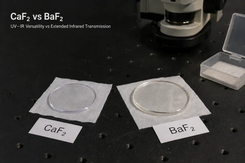 calcium fluoride and barium fluoride optical window comparison