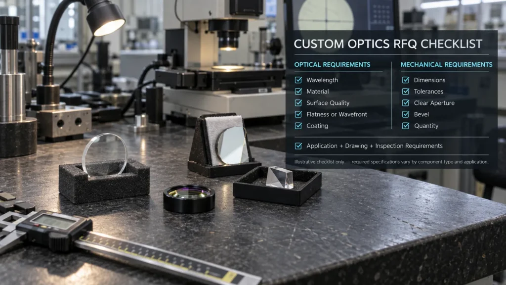 Custom optics RFQ checklist
