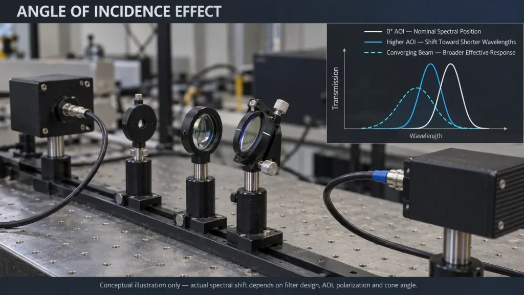 Angle of incidence shifting thin-film optical filter performance