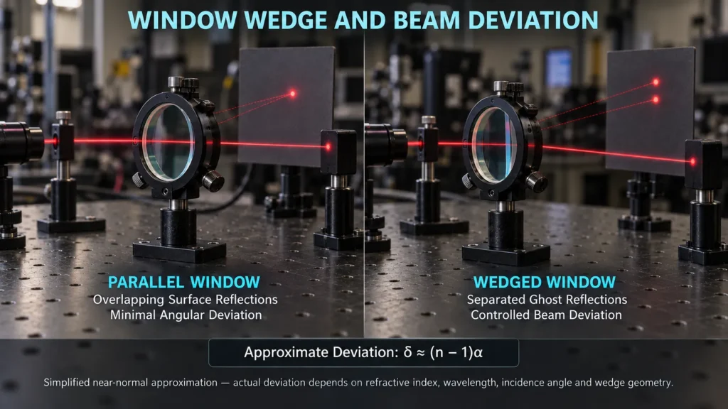 How optical window wedge affects beam direction