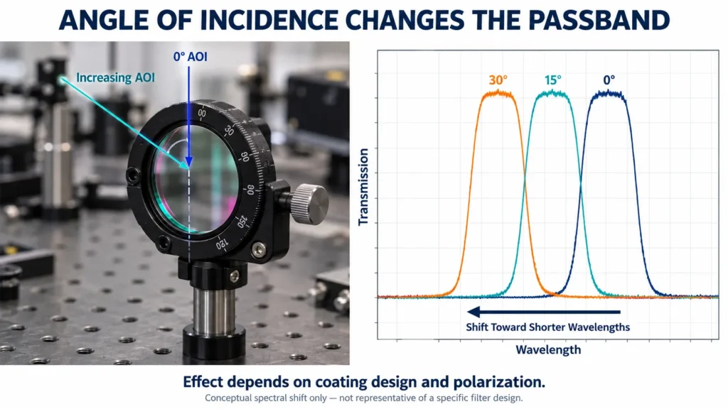 bandpass filter angle of incidence shift
