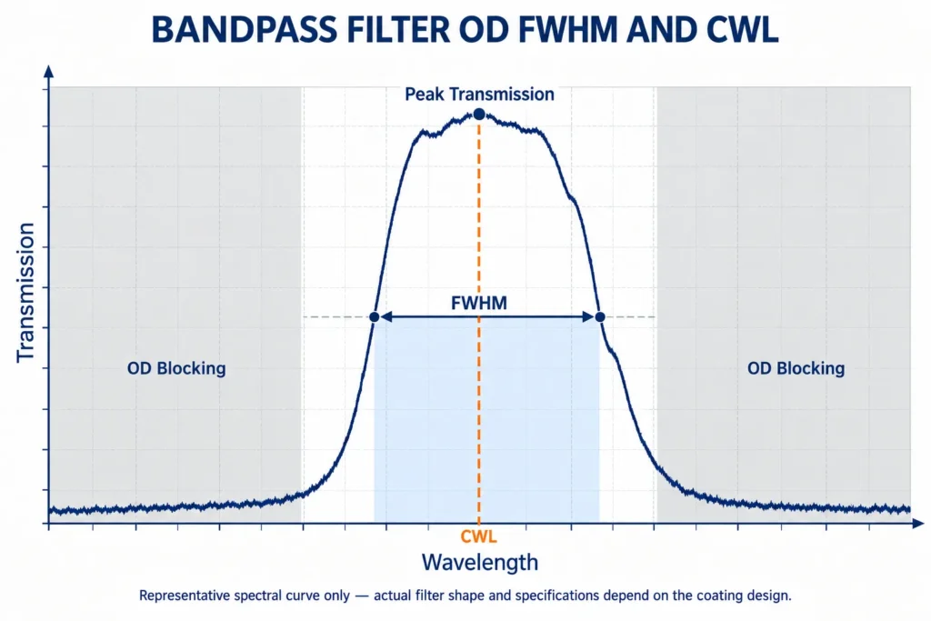 bandpass filter od fwhm and cwl