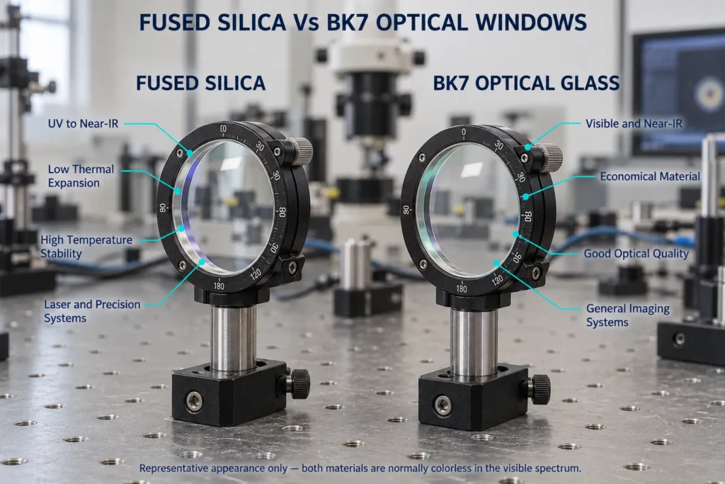 fused silica vs bk7 optical windows