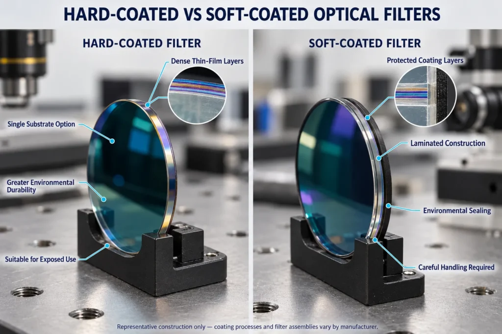 hard coated vs soft coated optical filters