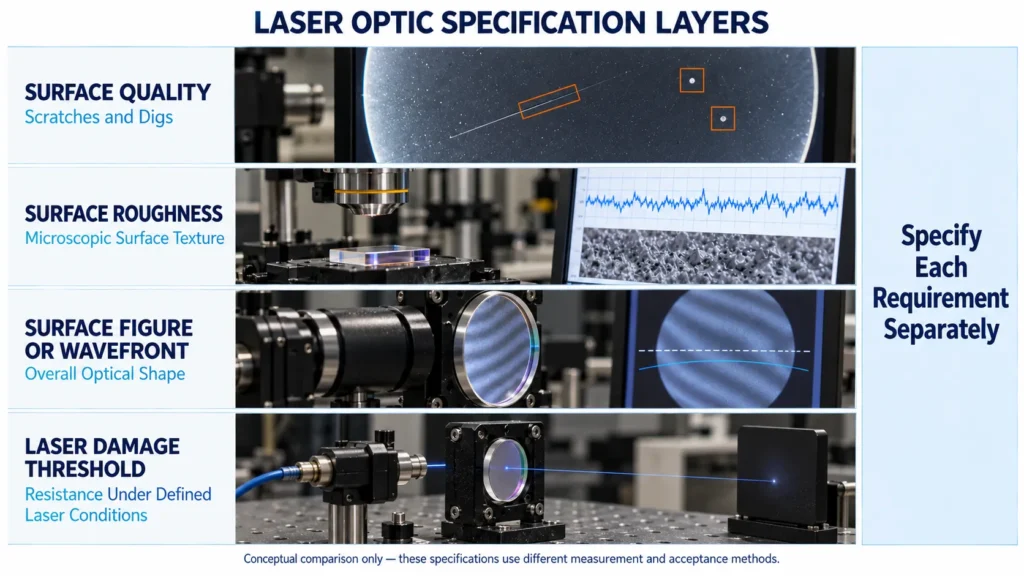 laser optics specifications are separate requirements
