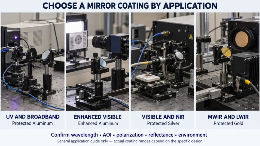 metallic mirror coating selection guide