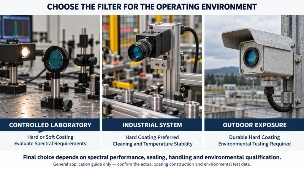 optical filter selection by operating environment