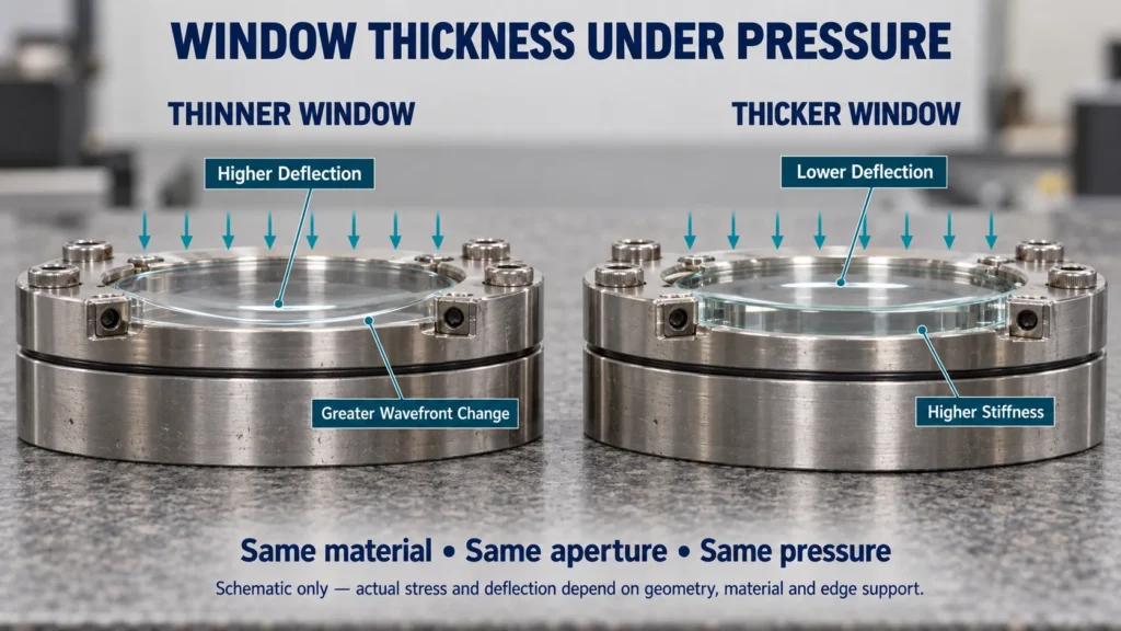 optical window pressure and deflection
