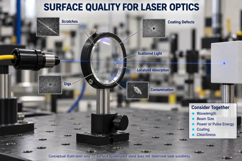 surface quality requirements for laser optics