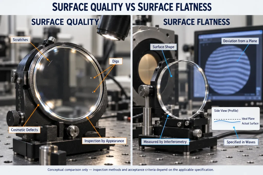 surface quality vs surface flatness